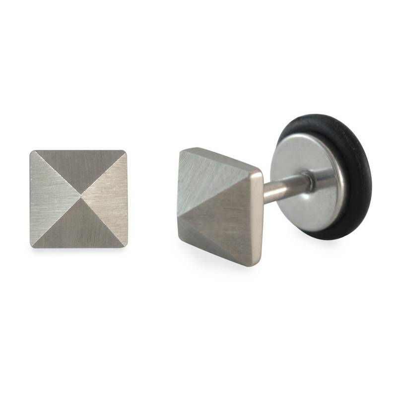 Buy Square Silver Single Stud Earring for Men Online