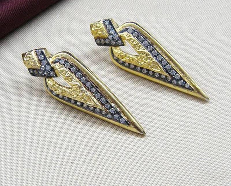 Buy Black Metal and Alloy Earring Online