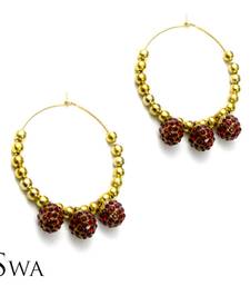 Buy Red diamante bead hoop earrings Earring online, Buy Earrings online