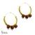 Red diamante bead hoop earrings