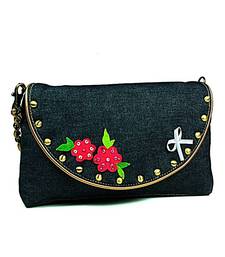 Buy Denim Embellished Flower Sling clutch online, Buy clutches online