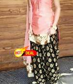 Buy Pink embroidered Cotton semi stitched salwar with dupatta pink-embroidered-cotton-semi-stitched-salwar-with-dupatta-party-wear-salwar-kameez--249 online