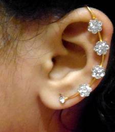 Buy White stone Golden Kaan Earrings  danglers-drop online 