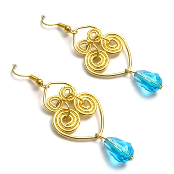18k Gold plated Twin heart earrings