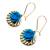 Blue rose earrings