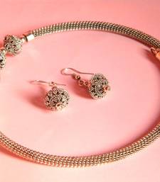 Buy silver colour ethnic set necklace-set online 