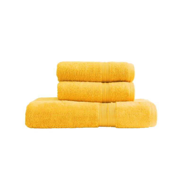 Buy Just Linen Combo Pack of 3 Quintessential Golden Yellow Cotton Towels Online