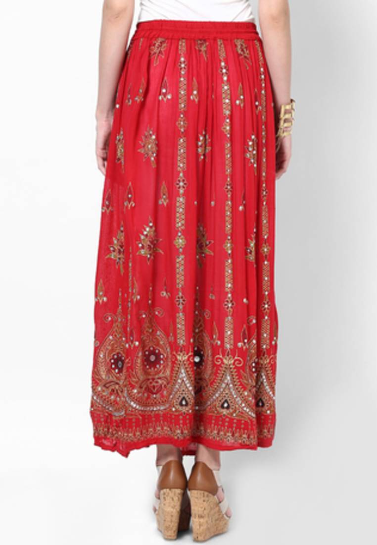embroidered long skirt