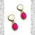 Fuschia Pink Crystal Earrings