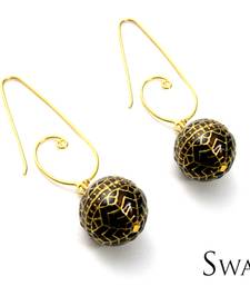 Buy Large Mughal  Enamelwork bead Earrings Earring online