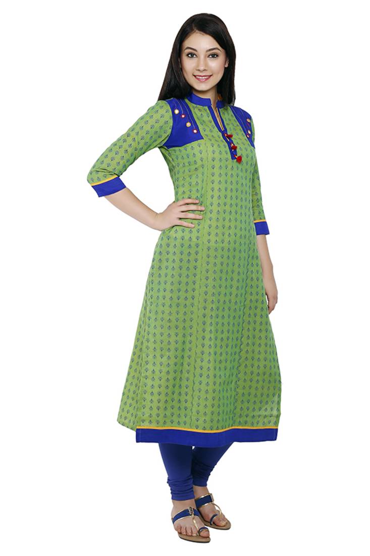 parrot colour kurti