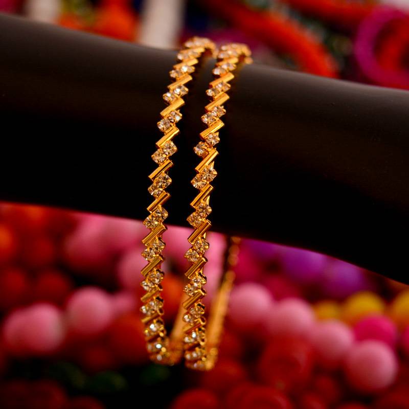 Buy White stone bangles Online