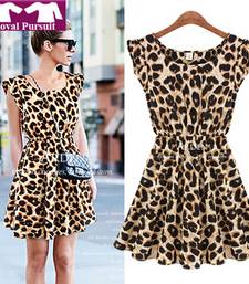 Yogalz Brown Leopard Print Dress - Buy Yogalz Brown Leopard Print ...