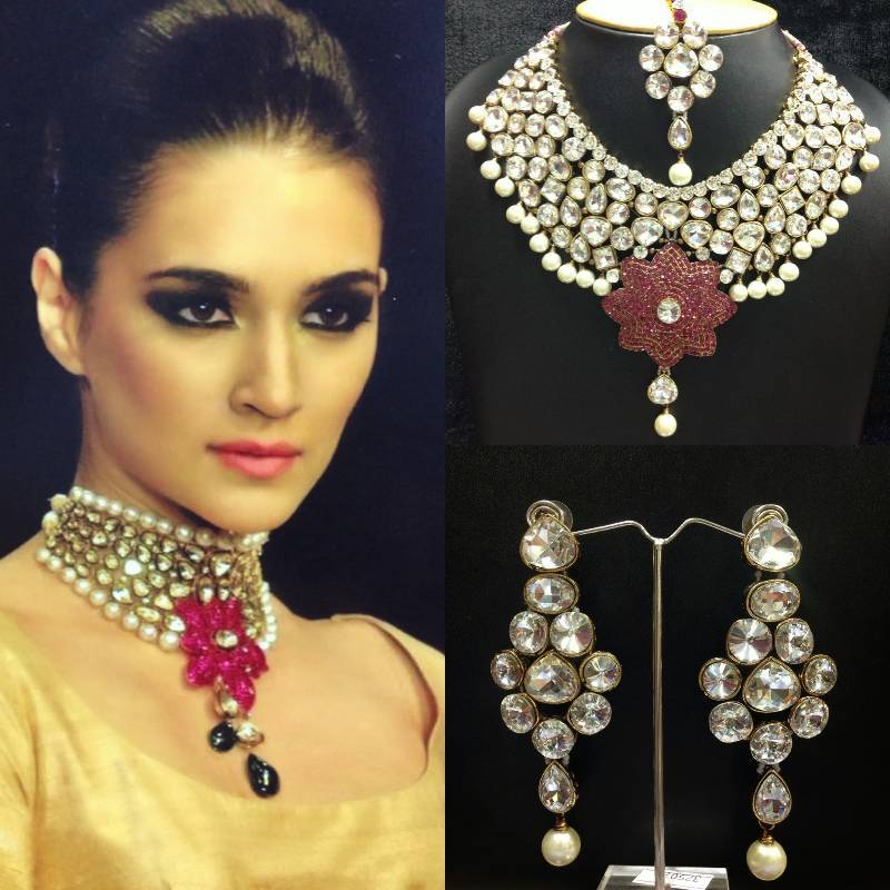 Buy Bollywood Exclusive Designer Necklace Set with Pearls Online