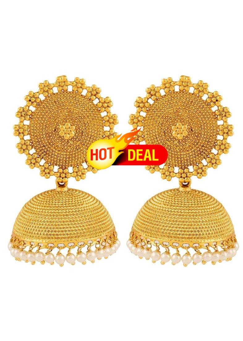 Adwitiya Collection 24k Gold Plated Designer Jhumki Earring For Collection 24k Gold Plated Designer Jhumki Earring For Women