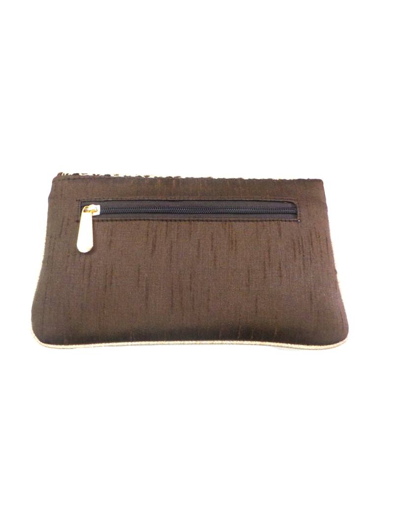 buy silk clutch with web cutwork brown buy silk clutch with web cutwork brown