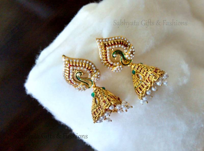 Buy Peacock Style In Triangle Shape Jhumki Online