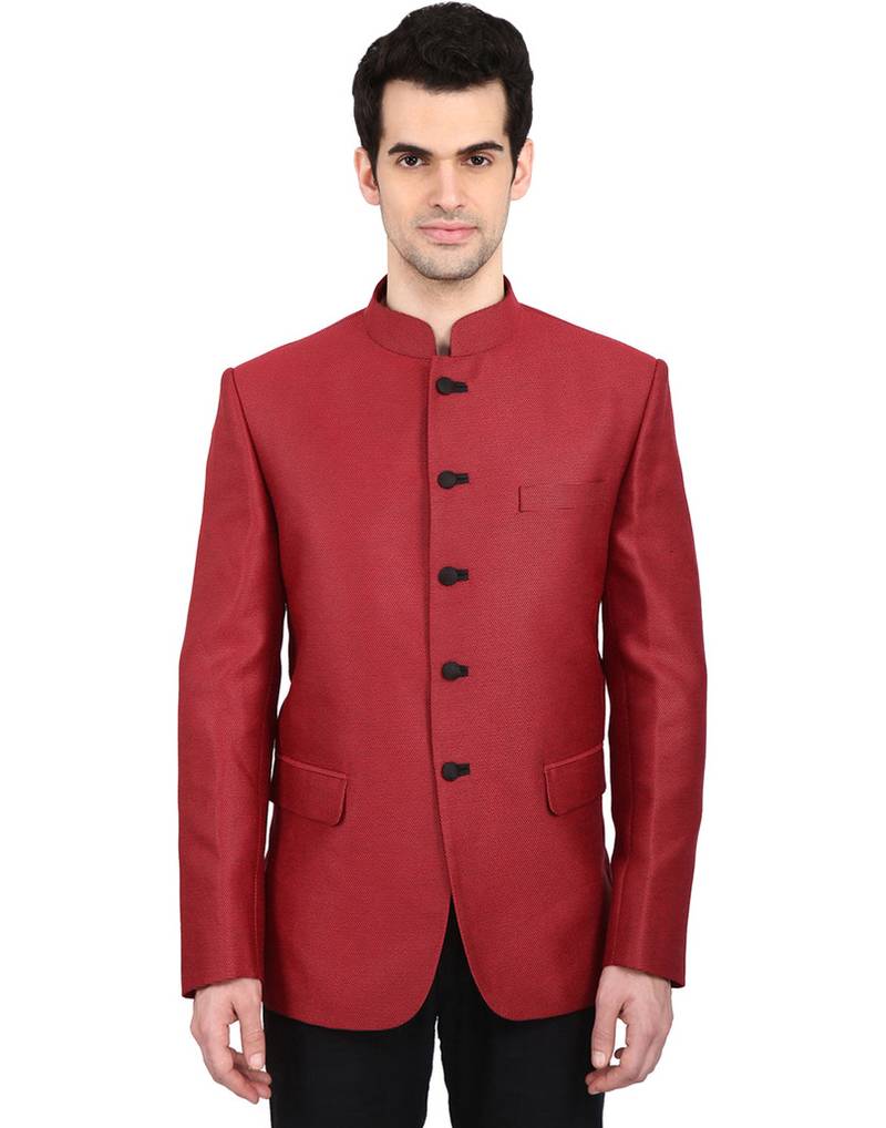 Buy indian ATTIRE Ethnic Blended Maroon IndoWestern Bandgala (Indian